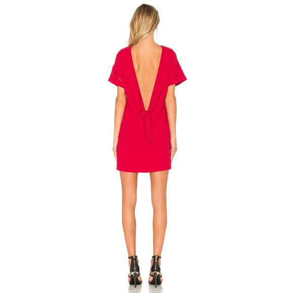 IRO Hilda Dress Wine Red Short Cutout Sleeve Drape Back Zip Size 2 NEW - Picture 4 of 12